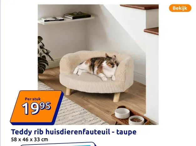 Aanbieding: Teddy rib huisdierenfauteuil