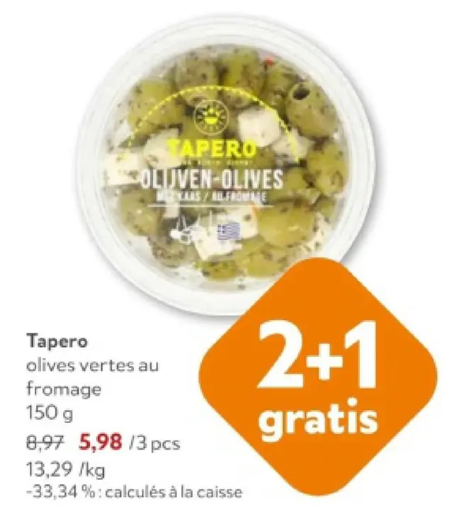 Offre: Olives vertes au fromage