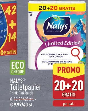 Promotie: Nalys Toiletpapier Think Pink editie