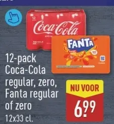 Aanbieding: Coca-Cola regular, zero, Fanta regular of zer