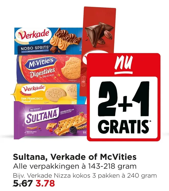 Aanbieding: Sultana, Verkade of McVities