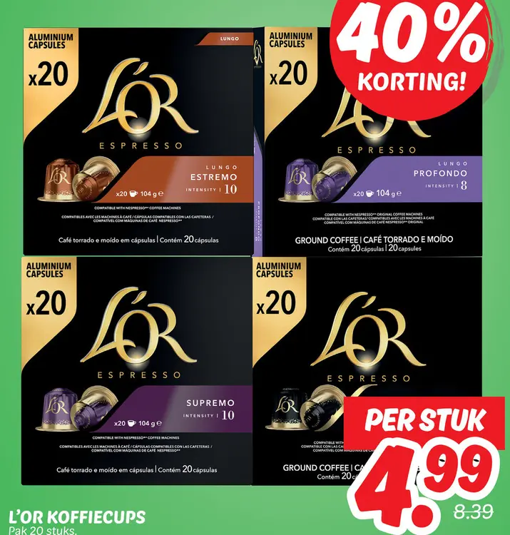Aanbieding: L'OR koffiecups