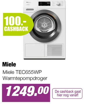 Aanbieding: Miele TEC655WP Warmtepompdroger