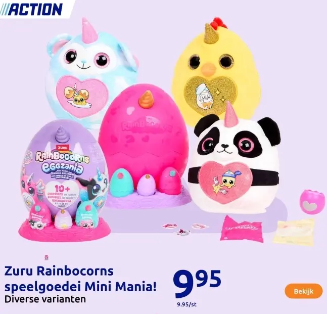 Aanbieding: Rainbocorns speelgoedei Mini Mania!
