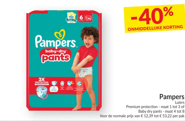 Promotie: Luiers Premium protection of Baby dry pants