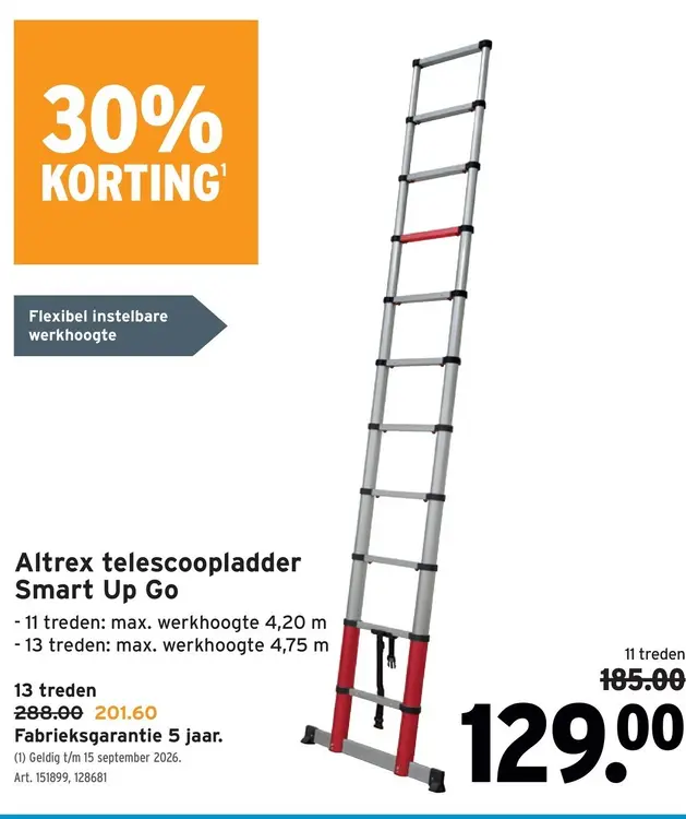 Promotie: Altrex telescoopladder Smart Up Go
