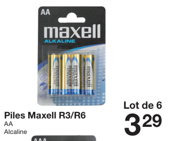 Offre: Piles Maxell R3/R6