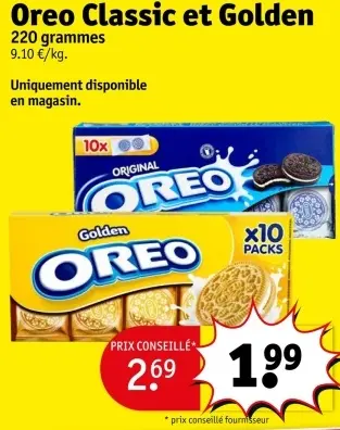 Offre: Oreo Classic et Golden
