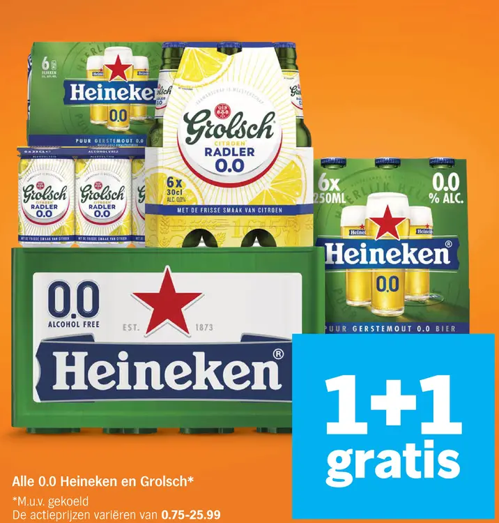Aanbieding: 0.0 Heineken en Grolsch