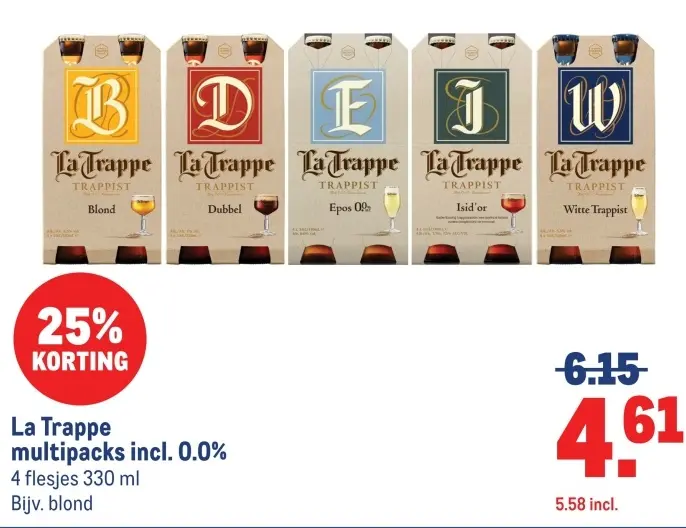 Aanbieding: La Trappe multipacks incl. 0.0%