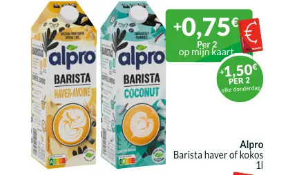 Promotie: Barista haver of kokos