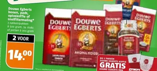 Aanbieding: Koffiebonen, pads, oploskoffie of snelfiltermaling