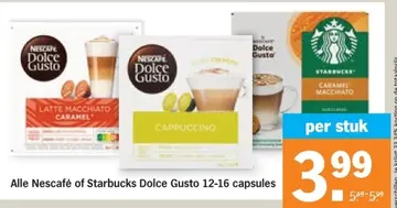 Aanbieding: Alle Nescafé of Starbucks Dolce Gusto