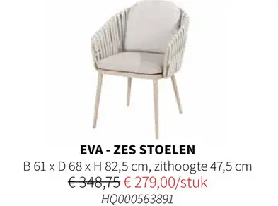 Promotie: Eva - zes stoelen