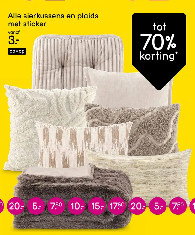 Aanbieding: Alle sierkussens en plaids