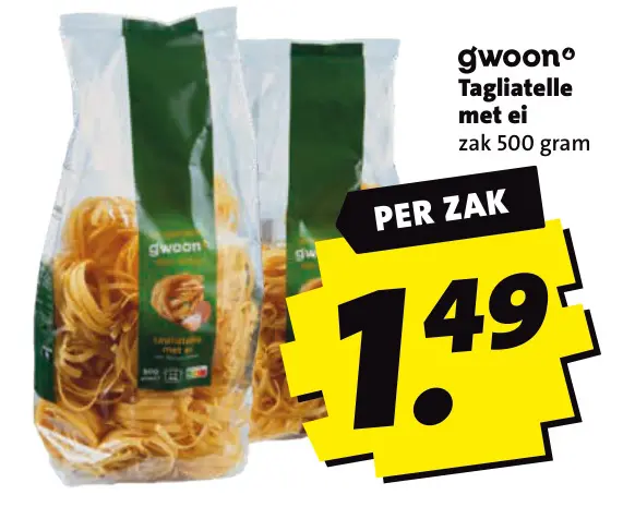 Aanbieding: Tagliatelle met ei