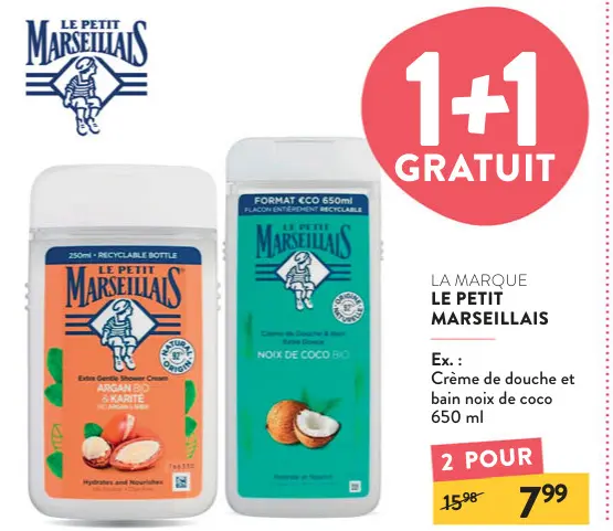 Offre: Crème de douche et bain noix de coco