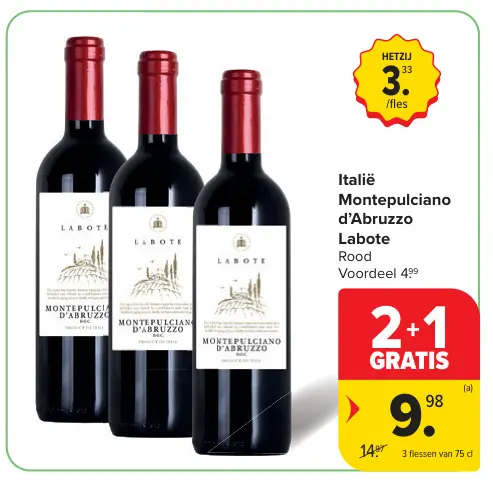 Promotie: Labote Montepulciano d'Abruzzo Labote Rood