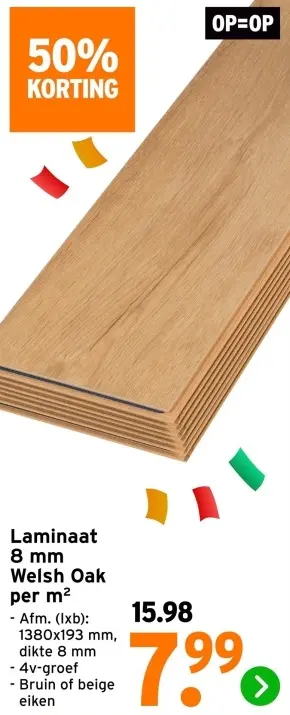 Aanbieding: Laminaat 8 mm Welsh Oak