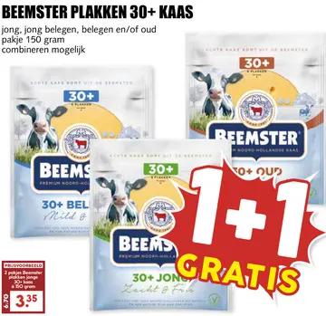 Aanbieding: BEEMSTER PLAKKEN 30+ KAAS