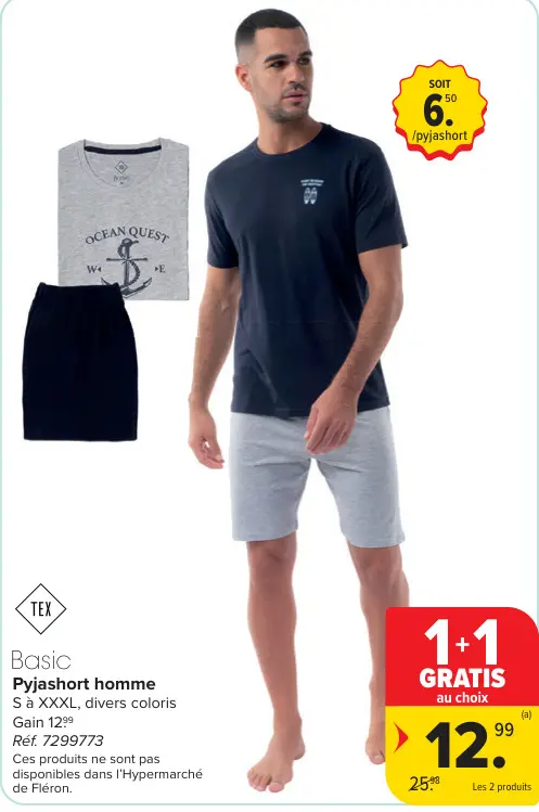 Offre: Pyjashort homme