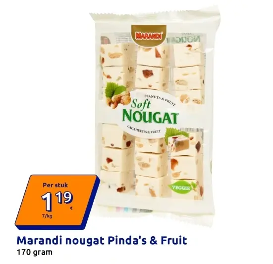 Promotie: nougat Pinda's & Fruit