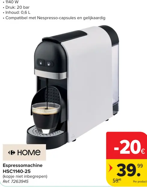 Promotie: Espressomachine HSC1140-25