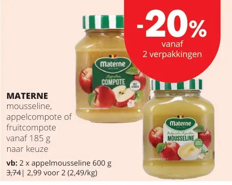 Promotie: Mousseline, appelcompote of fruitcompote