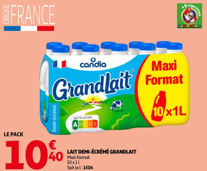 Promotie: Lait demi-écrémé GrandLait
