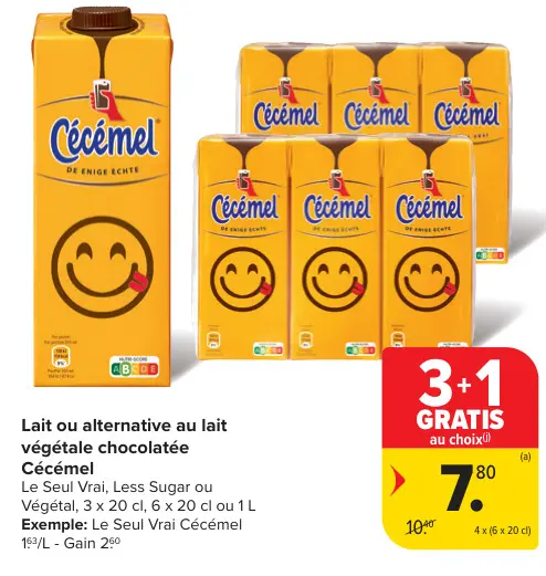 Offre: Lait ou alternative au lait végétale chocolatée