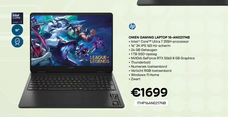 Promotie: Omen gaming laptop 16-ano217nb