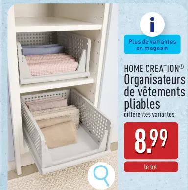 Offre: Organisateurs de vêtements pliables