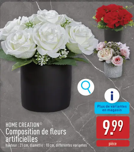 Offre: Composition de fleurs artificielles