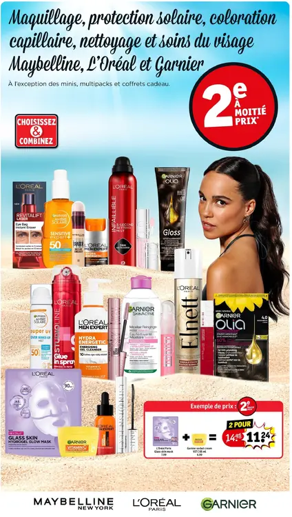 Offre: Maquillage, protection solaire, coloration capillaire, nettoyage et soins du visage