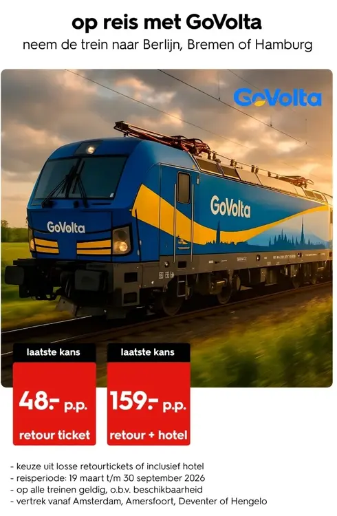 Aanbieding: retour ticket GoVolta