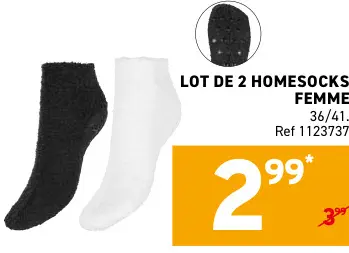 Offre: Lot de 2 homesocks femme