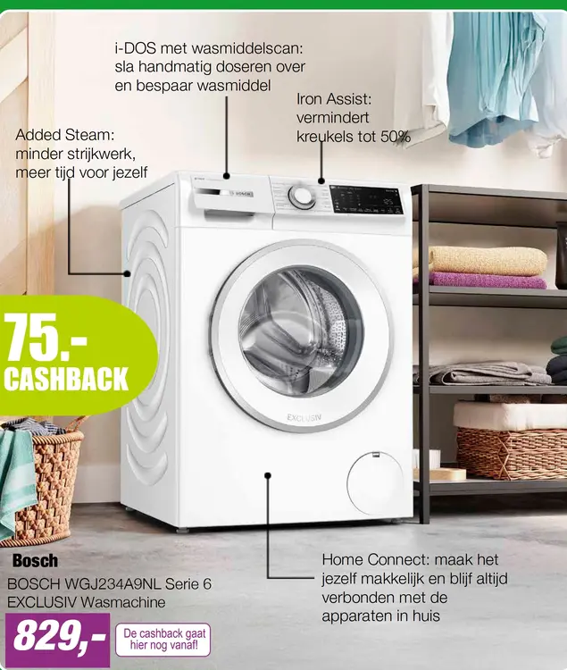 Aanbieding: BOSCH WGJ234A9NL Serie 6 EXCLUSIV Wasmachine