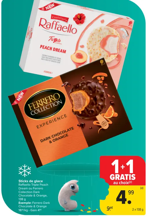 Offre: Sticks de glace Raffaello Triple Peach Dream