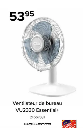 Offre: Ventilateur de bureau VU2330 Essential+