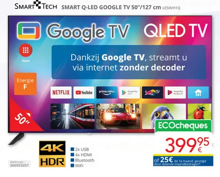Promotie: SMART Q-LED GOOGLE TV 50"/127 cm LES0VH1Q
