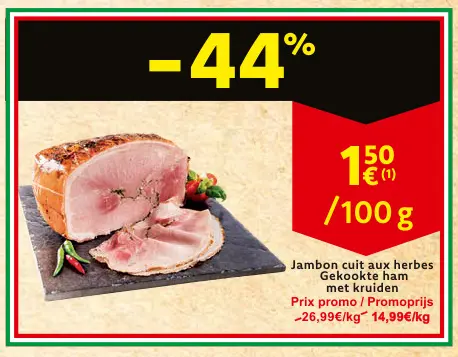 Offre: Jambon cuit aux herbes / Gekookte ham met kruiden