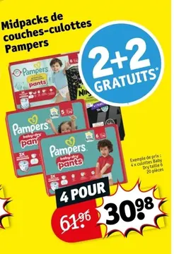 Offre: Midpacks de couches-culottes Pampers