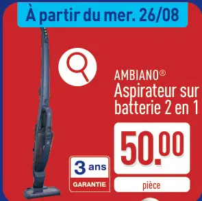 Offre: Aspirateur sur batterie 2 en 1