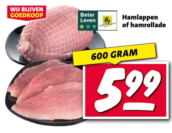 Aanbieding: Hamlappen of hamrollade