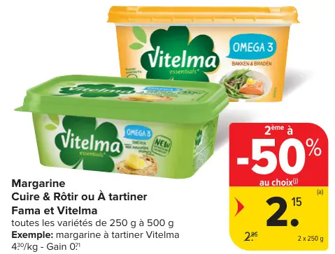 Offre: Margarine Cuire & Rôtir ou À tartiner