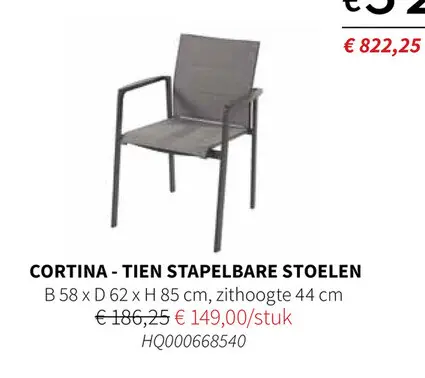 Promotie: Cortina - tien stapelbare stoelen