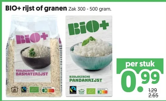 Aanbieding: BIO+ rijst of granen