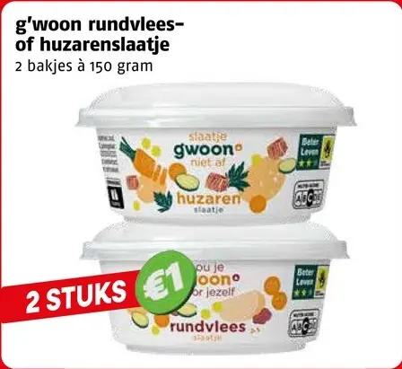 Aanbieding: Rundvlees- of huzarenslaatje