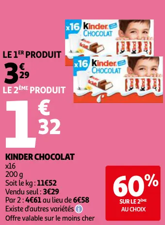 Promotie: Kinder chocolat