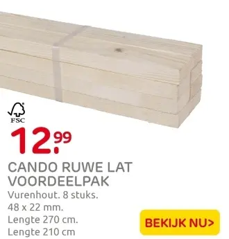 Aanbieding: Ruwe lat voordeelpak